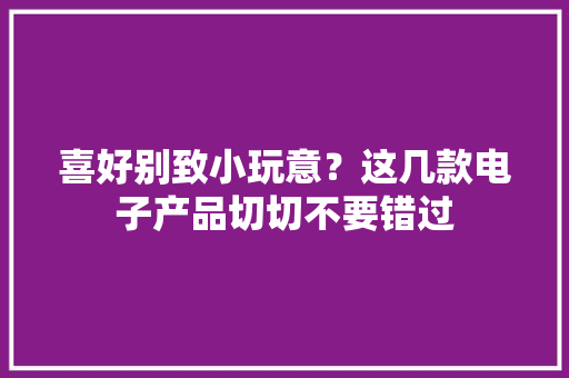 喜好别致小玩意？这几款电子产品切切不要错过