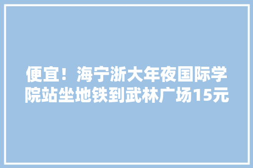 便宜！海宁浙大年夜国际学院站坐地铁到武林广场15元萧山机场17元绍兴轻纺城18元