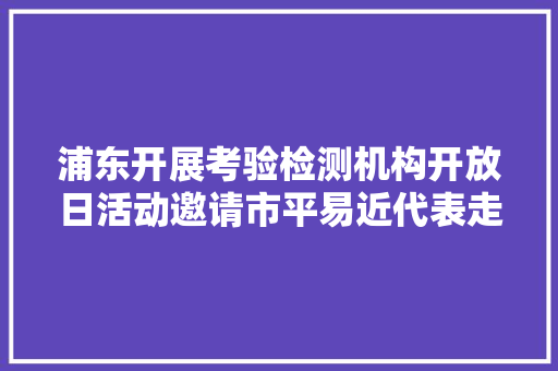 浦东开展考验检测机构开放日活动邀请市平易近代表走进汽车检测实验室