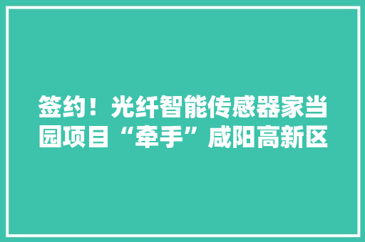 签约！光纤智能传感器家当园项目“牵手”咸阳高新区