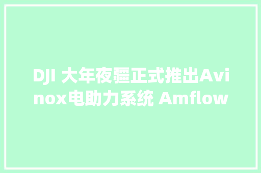 DJI 大年夜疆正式推出Avinox电助力系统 Amflow PL同步问世 DJI 大年夜疆正式推出Avinox电助力系统 Amflow PL同步问世 智能家居
