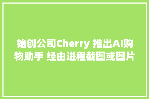始创公司Cherry 推出AI购物助手 经由进程截图或图片资助人们创造商品