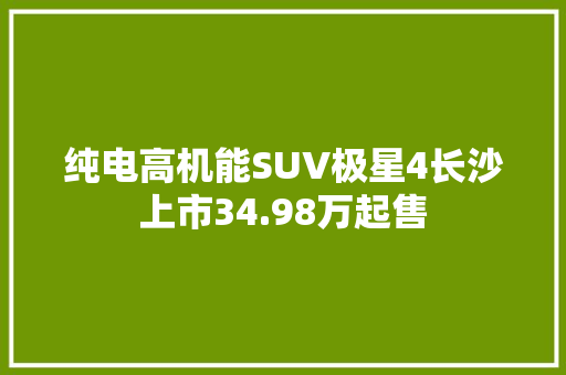 纯电高机能SUV极星4长沙上市34.98万起售