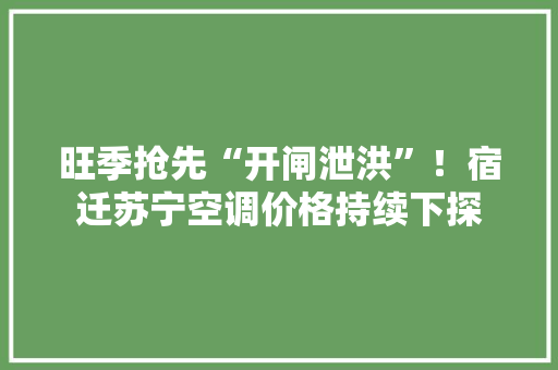 旺季抢先“开闸泄洪”！宿迁苏宁空调价格持续下探