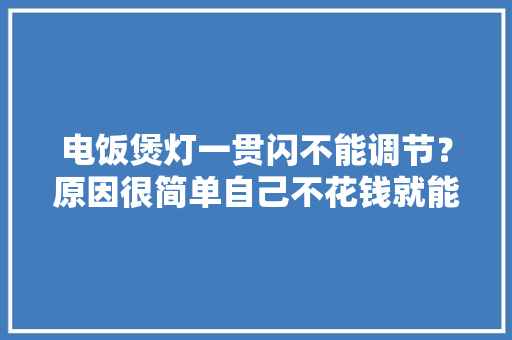 电饭煲灯一贯闪不能调节？原因很简单自己不花钱就能修好