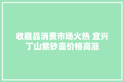 收藏品消费市场火热 宜兴丁山紫砂壶价格高涨