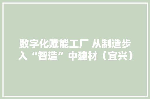 数字化赋能工厂 从制造步入“智造”中建材（宜兴）新能源有限公司智能工厂项目解读