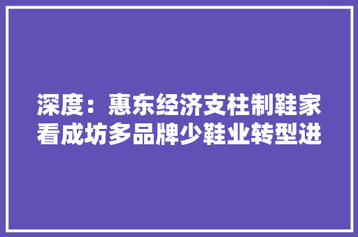 深度：惠东经济支柱制鞋家看成坊多品牌少鞋业转型进级大年夜势所趋