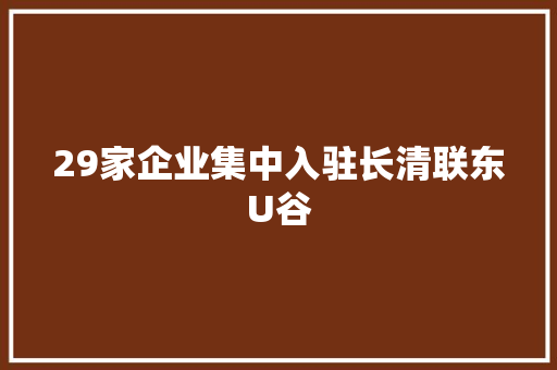 29家企业集中入驻长清联东U谷