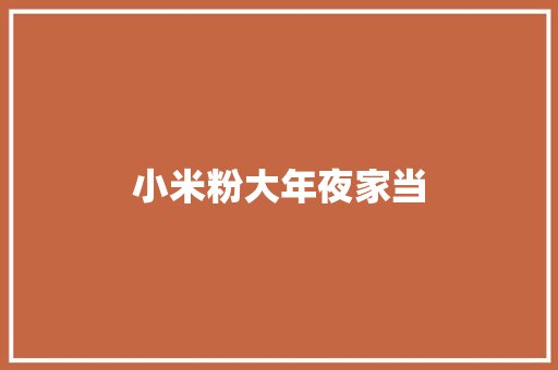 小米粉大年夜家当 小米粉大年夜家当 互联通信