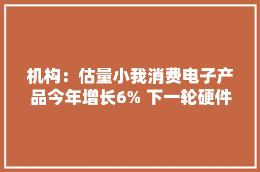 机构：估量小我消费电子产品今年增长6% 下一轮硬件更换将于今年开始 机构：估量小我消费电子产品今年增长6% 下一轮硬件更换将于今年开始 智能科技