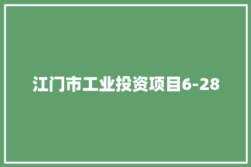 江门市工业投资项目6-28