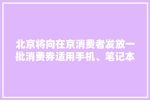 北京将向在京消费者发放一批消费券适用手机、笔记本电脑等商品