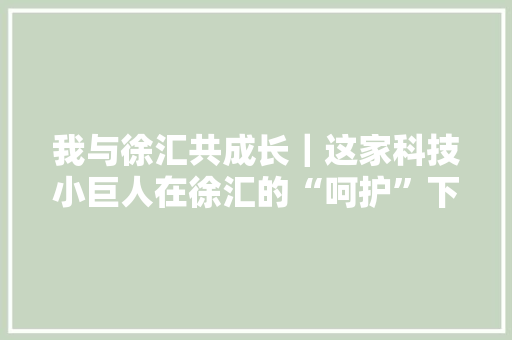 我与徐汇共成长｜这家科技小巨人在徐汇的“呵护”下硕果累累 我与徐汇共成长｜这家科技小巨人在徐汇的“呵护”下硕果累累 互联通信