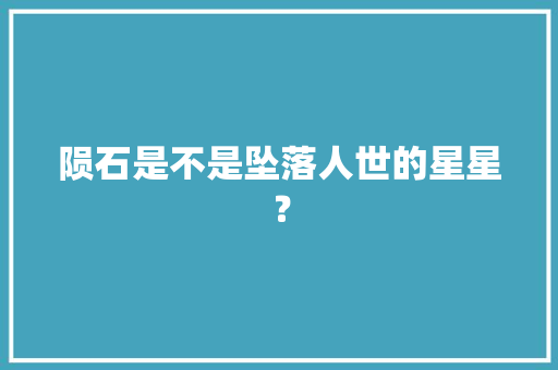 陨石是不是坠落人世的星星？