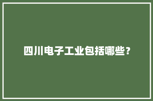 四川电子工业包括哪些？