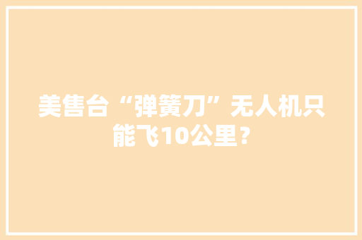 美售台“弹簧刀”无人机只能飞10公里？