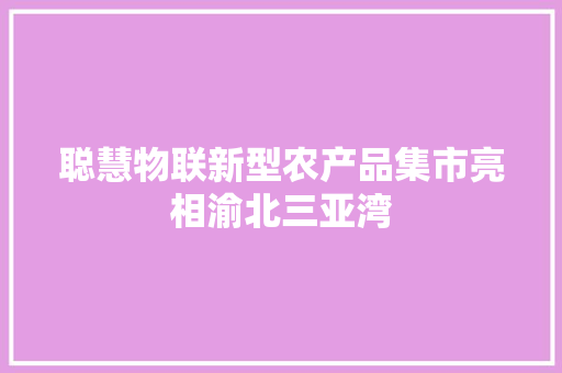 聪慧物联新型农产品集市亮相渝北三亚湾 聪慧物联新型农产品集市亮相渝北三亚湾 智能家居