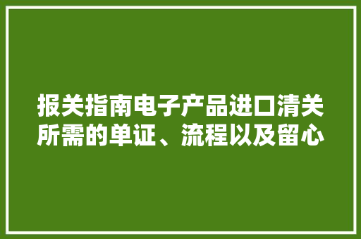 报关指南电子产品进口清关所需的单证、流程以及留心事项！