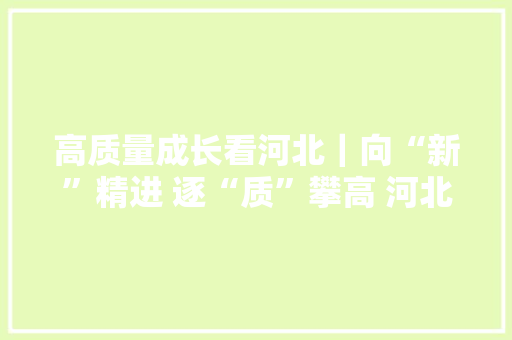 高质量成长看河北｜向“新”精进 逐“质”攀高 河北现代通信家当稳健增长 高质量成长看河北｜向“新”精进 逐“质”攀高 河北现代通信家当稳健增长 人工智能