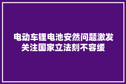 电动车锂电池安然问题激发关注国家立法刻不容缓 电动车锂电池安然问题激发关注国家立法刻不容缓 互联通信