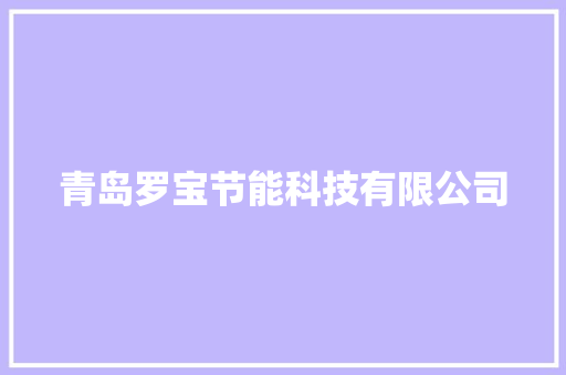青岛罗宝节能科技有限公司 青岛罗宝节能科技有限公司 智能科技