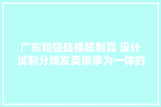 广东和强硅橡胶制品 设计试制分娩发卖做事为一体的现代化企业
