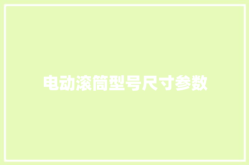 电动滚筒型号尺寸参数