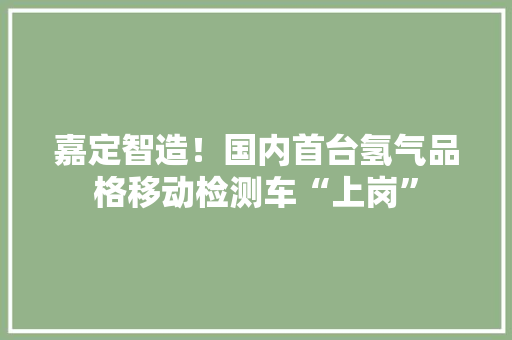 嘉定智造！国内首台氢气品格移动检测车“上岗” 嘉定智造！国内首台氢气品格移动检测车“上岗” 智能家居