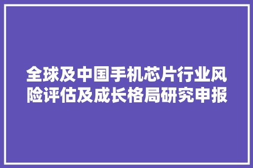 全球及中国手机芯片行业风险评估及成长格局研究申报