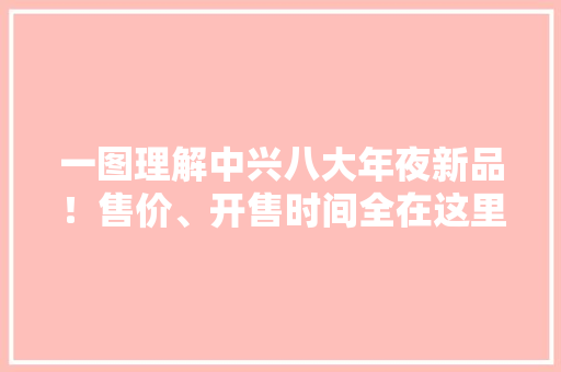 一图理解中兴八大年夜新品！售价、开售时间全在这里了