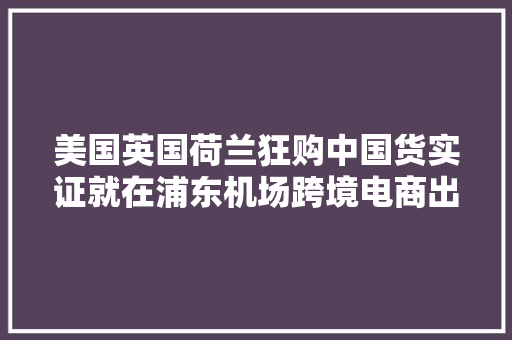 美国英国荷兰狂购中国货实证就在浦东机场跨境电商出口包裹天天30万+