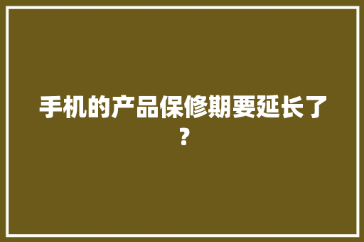 手机的产品保修期要延长了？