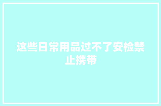 这些日常用品过不了安检禁止携带