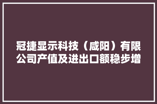 冠捷显示科技（咸阳）有限公司产值及进出口额稳步增长