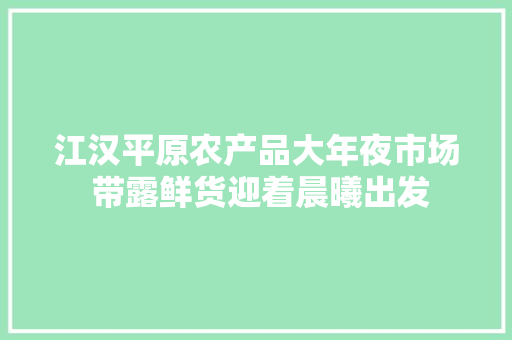 江汉平原农产品大年夜市场 带露鲜货迎着晨曦出发