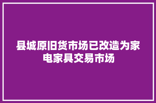 县城原旧货市场已改造为家电家具交易市场