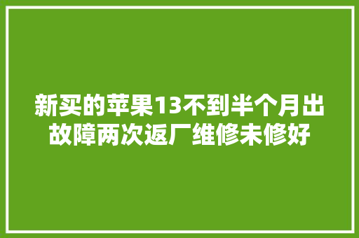 新买的苹果13不到半个月出故障两次返厂维修未修好