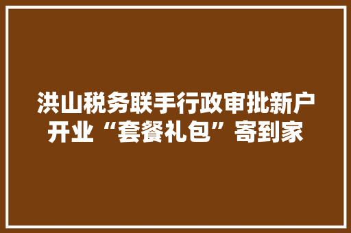 洪山税务联手行政审批新户开业“套餐礼包”寄到家