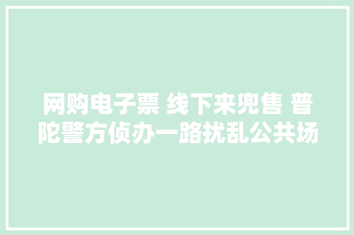网购电子票 线下来兜售 普陀警方侦办一路扰乱公共场所秩序案件