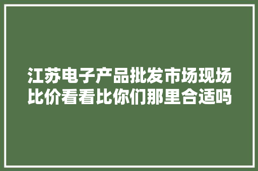 江苏电子产品批发市场现场比价看看比你们那里合适吗？