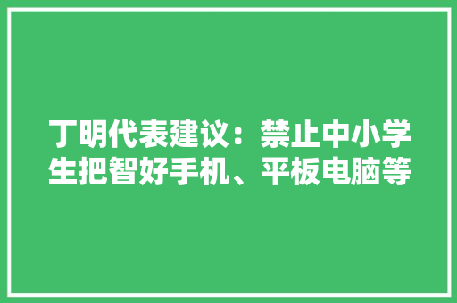 丁明代表建议：禁止中小学生把智好手机、平板电脑等带进黉舍 丁明代表建议：禁止中小学生把智好手机、平板电脑等带进黉舍 智能科技