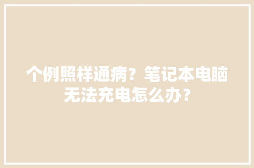 个例照样通病？笔记本电脑无法充电怎么办？