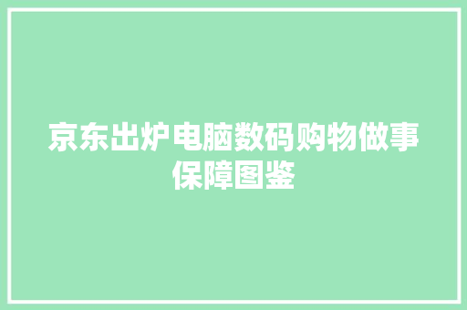 京东出炉电脑数码购物做事保障图鉴 京东出炉电脑数码购物做事保障图鉴 互联通信