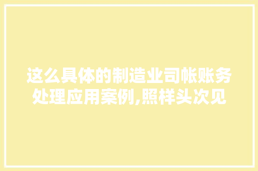 这么具体的制造业司帐账务处理应用案例,照样头次见,93笔分录实用