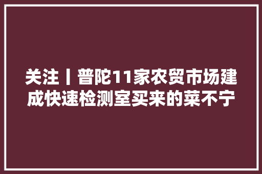 关注丨普陀11家农贸市场建成快速检测室买来的菜不宁神？快去检检免费的！
