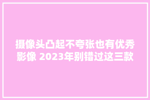 摄像头凸起不夸张也有优秀影像 2023年别错过这三款