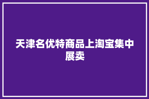天津名优特商品上淘宝集中展卖