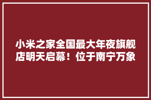 小米之家全国最大年夜旗舰店明天启幕！位于南宁万象汇
