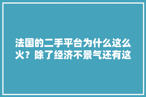 法国的二手平台为什么这么火？除了经济不景气还有这些原因